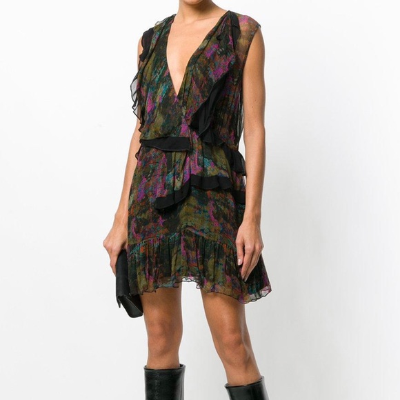 IRO Ruffled Floral Julia Mini Dress Size 4 - Picture 1 of 10